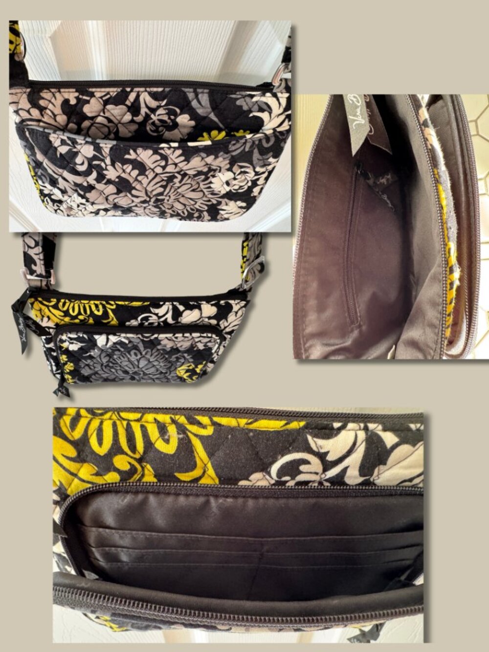 Vera Bradley Baroque Hipster Crossbody Bag Retired HTF Y2K Quilted Cotton - Picture 3 of 4